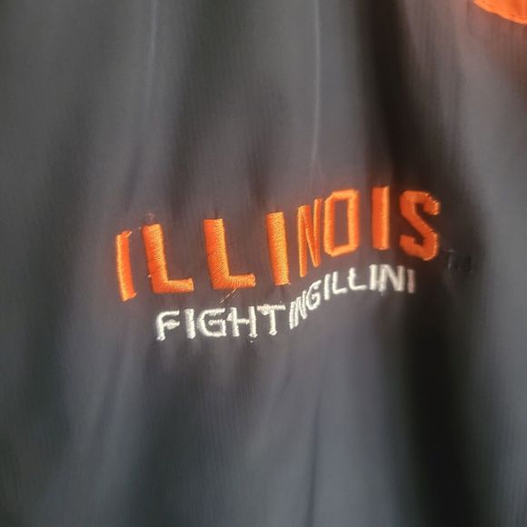 Mens L Illini Illinois Light Spring Jacket Embroidered Colloseum Full Zip Hooded - Picture 5 of 15